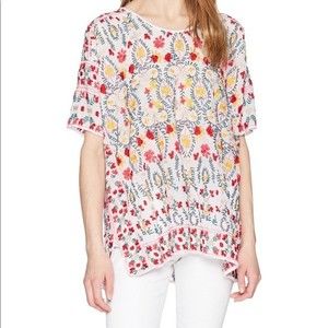 Johnny Was Sibyll Embroidered Oversized Top size Small